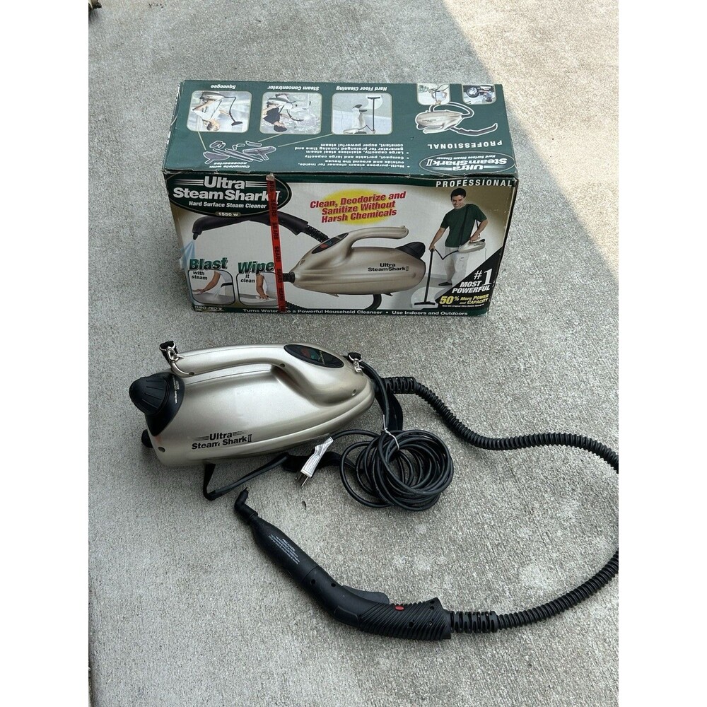 Vintage SteamShark II Ultra EP908 Professional Steam Cleaner Tested Box Manual